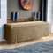 Harveys Living Ottoman Storage Box - Engineered Wood Luxurious Plain Plush Velvet Ottoman Storage Bench (Mink, Plain)