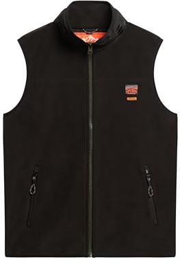 Superdry Herren Active Fleece Weste Schwarz XXXL
