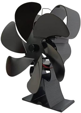 Xijobido Ventilador alimentado por calor para quemador de leña, ventilador silencioso no eléctrico, accesorios de calefacción para quemador de leña, estufa de leña, estufa de pellets, chimenea