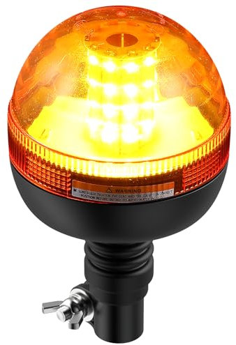 AUTOUTLET LED Rundumleuchte, 40 LED Warnleuchten Amber Rundumkennleuchte Blinkleuchte 12V/24V, mit 3 Beleuchtungsmodi, R10 E9 Straßenverkehr Zulassung, Wasserdicht Staubdicht, für Traktor LKW PKW