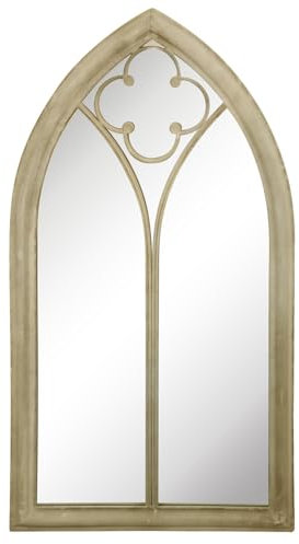 Garden Mirror Vintage Style Gothic Archway Outdoor Mirror Distressed Effect Recycled Iron Fence Wall Patio Decking Decoration