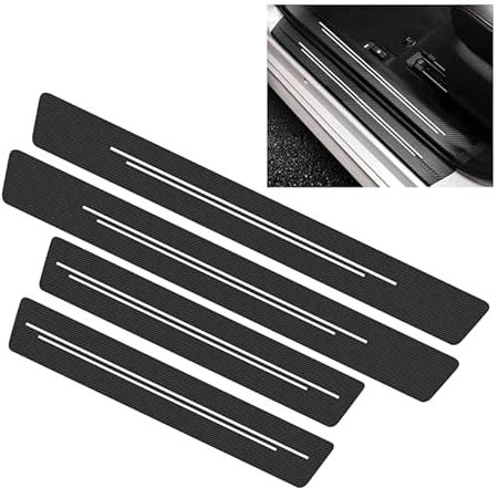 WGNGVFEN 4 StüCk Carbon Auto Einstiegsleisten Schutz füR Volvo V60, Anti-Kratz Scuff Auto Selbstklebend TüRschweller Aufkleber Kantenschutz Trim