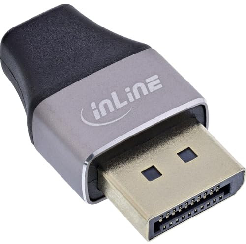 InLine DisplayPort 1.4 - Adaptador DP macho a mini DP hembra (8 K, compatible con PC, Mac y monitor)