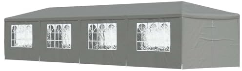 vidaXL Party-Zelt 1200 x 300 x 255 cm Hellgrau PE und Stahl