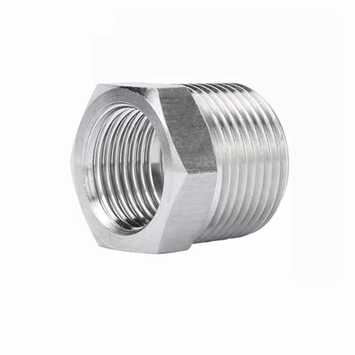 Thread Adapter BSP1/8 1/4 3/8 1/2 3/4 1 Male to Female 304 Stainless Steel High Pressure Bushing Reducing Pipe Fitting Connector(3/4inch*1/2inch)
