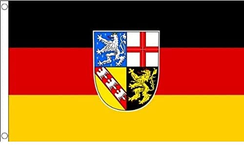 AZ FLAG - Flagge Saarland - 90x60 cm - Saarland Fahne 100% Polyester mit Messing-Ösen - 50g