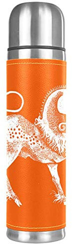 Botella de agua de acero inoxidable reutilizable con diseño de unicornio a prueba de fugas, termo aislante para bebidas frías y calientes, 500 ml, para oficina, escuela, viajes