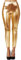 dressforfun 901008 Damen Metallic Leggings, glänzende Hose mit hoher Taille, Shiny Leggings im Wet Look für Party Tanz Disco Kostüm Fasching Karneval - Diverse Größen - (XXL | Gold | Nr. 303596)