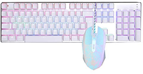 ARCH Clavier Gamer Clavier Mécanique Et Souris Combo 104 Clés USB Claviers Gaming, Gaming Mouse for PC Gamer Ordinateur De Bureau, Programmable Clavier (Color : D)