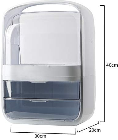 3-Tier Makeup Organiser Storage with 2 Drawers & Dustproof Cover Cosmetic Organisers Box for Countertop Bathroom Vanity, Large Capacity Skincare Beauty Jewelry Organiser Case Desk Storage Container