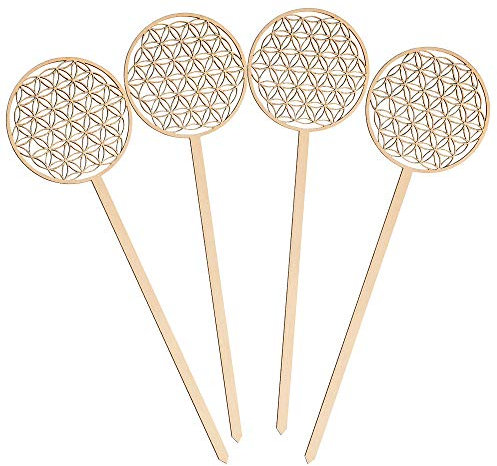 Spruchreif Premium QUALITÄT 100% EMOTIONAL · Blume des Lebens aus Holz 4er Set · Blumenstecker Blume des Lebens · Blume des Lebens Gartendeko · Esoterik Deko · Spirituelle Geschenke · Lebensblume