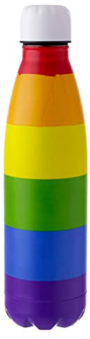 Puckator Somewhere Rainbow - Stainless Steel Water Bottle - Cold For 24h And Hot For 12h - Metal Water Bottles With Rainbow Design - Double Walled Modern Thermos Flask - Bpa Free - 500 ml
