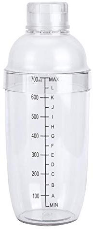 Coctelera de plástico, coctelera para PC con escala, leche, tetera, jugos, vino, copa de plástico para la tienda de bar en casa(700ml)