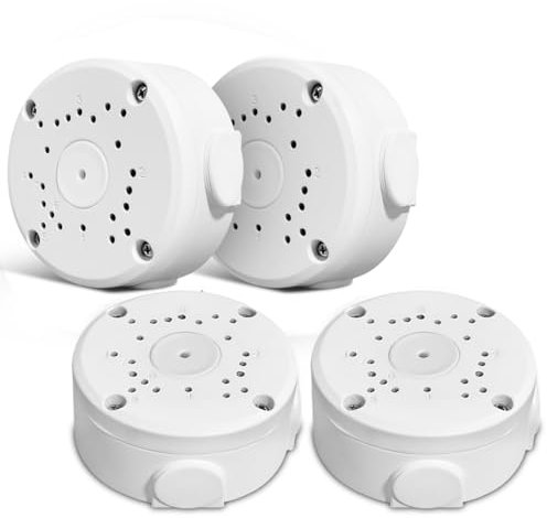 (Kamera-Anschlussdose) Wasserdichte Anschlussdose für Überwachungskamera, Überwachungskamera-Montagebox, Universal Abzweigdose für Bullet Überwachungskamera, Metall Aluminium, Junction box (4 Pcs)