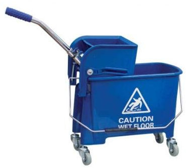 Sceau ménage - Accessoire de ménage - Chariot Double seaux 20 litres avec Presse - Coloris Bleu