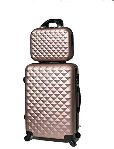 CELIMS Valise Cabine/Moyen/Grande avec ou sans Vanity, Marque Française (Rose Gold (5802), Moyen & Vanity)