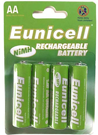 4 x batterie AA 600mAh 1.2v ricaricabile NI-MH batteria Eunicell per luci solari telefono cordless