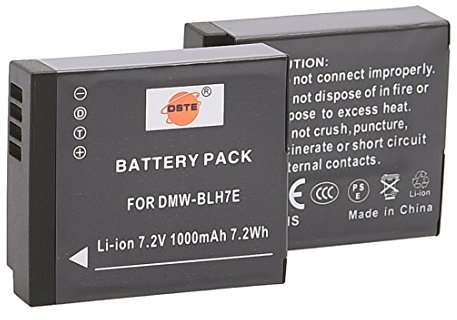 DSTE 2PCS DMW-BLH7 DMW-BLH7E Li-Ion Battery Compatible with Panasonic Lumix DMC-GM1 DMC-GM1D DMC-GM1K DMC-GM1KD DMC-GM1W DMC-GF7K