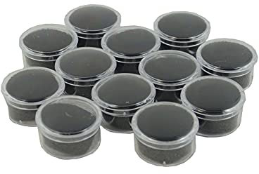 Pack of 12 Gem Pots Earrings Rhinestone Gems Acrylic Nails Caviar Beads Nail Art (Black Small Gem Pots)