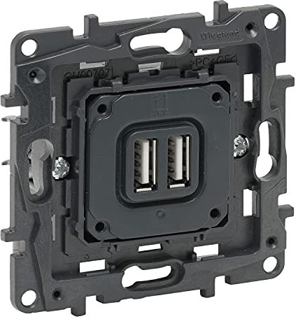 Base cargador doble USB tipo A Legrand 864024serie Niloe Step