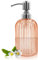 Distributeur de Savon en Verre 304 g avec Pompe en Acier Inoxydable Rechargeable pour Salle de Bain, Cuisine, Plan de Travail, buanderie (Ambre)