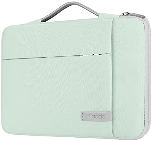 Lacdo 360° Protective Laptop Sleeve Case Computer Bag for ASUS Lenovo HP Acer Dell Chromebook 14, ASUS Vivobook/Zenbook 14, Lenovo IdeaPad/ThinkPad 14, Dell Inspiron 14, Acer Spin 3/Swift 14, Green