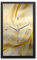 Kreative Feder 3D Designer-Wanduhr Golden Wave in modernem Metallic-Look 50x30cm rechteckig analog lautlos ohne Ticken (Golden Wave, leises Funkuhrwerk)