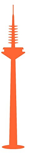 Skyline4u Europaturm Fernsehturm Frankfurt Aufkleber Autosticker 1,7 x 10cm orange
