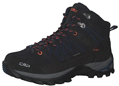 CMP RIGEL MID TREKKING SHOES WP, Zapatos de trekking, Hombre, B.Blue-Flash Orange, 45 EU