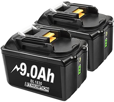 2X 18V 9,0Ah Lithium-ION Batterie de Remplacement pour Makita 18V BL1860B BL1860 BL1850B BL1850 BL1830 BL1840 BL1845 BL1835 BL1815 LXT-400 avec indicateur