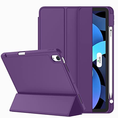 ZryXal Custodia per iPad Air 11 M3 2025 / M2 2024, iPad Air Case 5a generazione/4a generazione 2022/2020 10,9 pollici [supporta Touch ID e accensione automatica/sleep] (viola scuro)