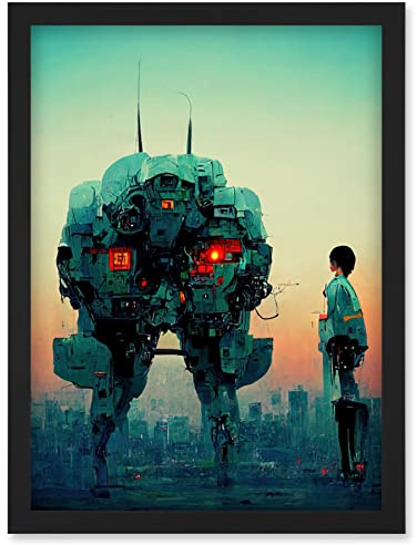 Doppelganger33 LTD Mecha Japanese Illustration Sci-Fi Anime Artwork Framed Wall Art Print A4
