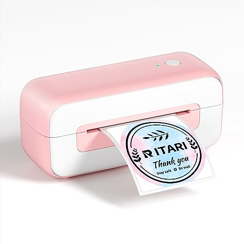 Itari Versand Etikettendrucker, Thermodrucker für Verschiffenpakete - Versandetiketten Drucker Label Drucker Barcode Etiketten Drucker für Amazon Ebay Shopify Zalando Otto DHL, Rosa