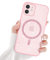 Newseego Glitzer iPhone 12 Hülle für Mädchen Frauen [Kompatibel mit MagSafe] Niedliche Magnetische Handyhülle iPhone 12 Transparent Ultra Slim Stoßfest Kameraschutz Bumper Cover für iPhone 12-Rosa