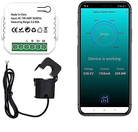 per Tuya per Smart Life ZigBee Energy Meter 80A con morsetto trasformatore di corrente