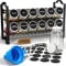 Deco haus® Gewürzregal Stehend & Wand [MIT GEWÜRZDOSEN & ETIKETTEN] - Spices Gewürz Organizer - Spice Rack Gewürzständer Gewürzregalsystem Hängend Gewürzaufbewahrung Gewürzgläser mit Regal