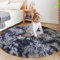 ROHATIM Schlafzimmer Plüsch Teppich Rund,Flauschiger Teppich für Wohnzimmer,modernes Wohnzimmer,Mädchen,weicher und Flauschiger Teppich für das Schlafzimmer Kindermatte(Dunkelgrau,Ø 200 cm Rund)
