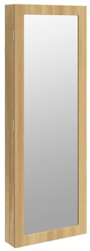 vidaXL Armoire à bijoux avec miroir et éclairage LED mural, armoire à bijoux, organisateur de bijoux, armoire à bijoux avec miroir