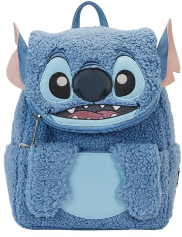 Loungefly Disney Stitch Plüsch Sherpa Mini Rucksack, Mehrfarbig/Meereswellen (Ocean Tides), Einheitsgröße
