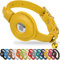 OOPSDOGGY AirTag-Katzenhalsband aus Leder mit Glöckchen, Nicht abreißbar, mit Apple Airtag-Halter, leichtes GPS-Haustierhalsband für Mädchen, Jungen, Katzen, kleine Hunde, Welpen (Yellow)