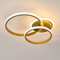 Mckalen LED Deckenleuchte Gold Runden, 42W Schlafzimmer Deckenlampe Modern, Creative LED Lampe Deckenbeleuchtung für Wohnzimmer Schlafzimmer Küche, 3000K Warmweiß Licht