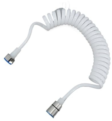 Pomme de douche à ressort flexible en plastique 304 - 1,5/3/2 m - Blanc - 3 m (max)