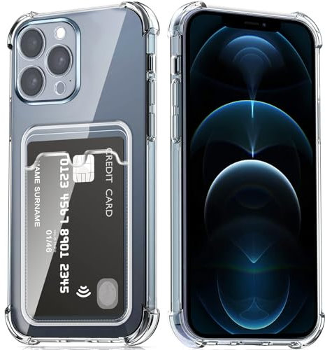 DEVASO Coque pour iPhone 12 Pro avec Porte Cartes, Souple TPU Silicone Transparente Protection de la Caméra Étui Portefeuille Lentille Anti-Rayures Carte Housse
