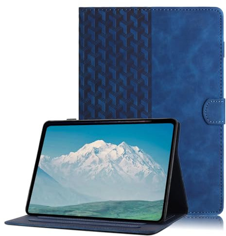 Case for iPad 9. Generation (2021) / iPad 8. Generation (2020)/ 7. Gen (2019) 10.2 inch Multi-Angle Viewing Stand Folio Cover, iPad Pro 10,5'' 2017 PU Leather Case with Auto Wake/Sleep Function-Blue