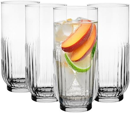Glasmark KROSNO 1992 Lot de 4 à boisson Long Drink 360 ml à eau à cocktail Verre Highball Passe au lave-vaisselle