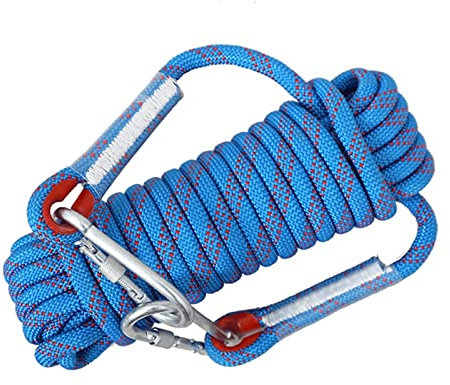 Outdoor Climbing Rope,Climbing,Climbing Rope, 14MM Climbing Rope15M(49ft) 25M(82ft)40M(131ft) 60M(196Ft) Static Rock Climbing Rope With 2 Steel Hooks Rappelling Rope For Outdoor Hiking Safety Escape R
