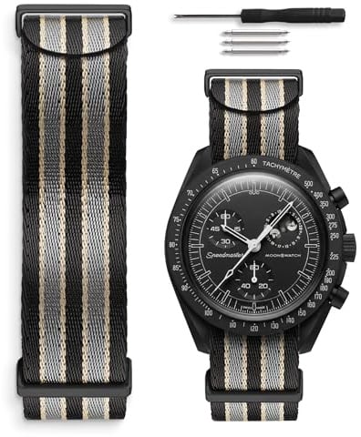HORACE NATO Uhrenarmband 20mm Nylon Weich – Kompatibel mit Omega x Swatch MoonSwatch – Werkzeug inklusive