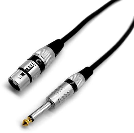 NVS Cavo monofonico con connettore cannon XLR e Jack 6,3 mm per utilizzazioni musicali 10 mt