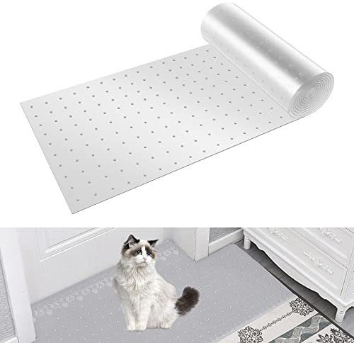 Gatphy Carpet Protector for Pets, 31x250cm Cat Scratch Protectors Anti-Scratch Under Door Cat Scratch Carpet Easy to Cut Rug Protector Mat Non Slip Plastic Floor Stopper