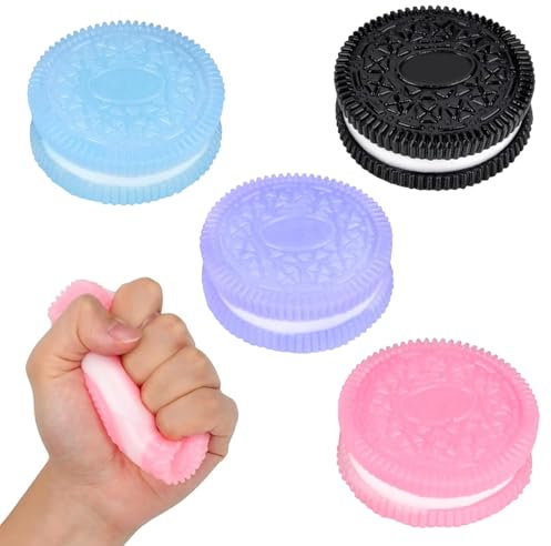 Taba Squishy, 4 Stück Keks Stressabbauspielzeug, Ultraweiches Dekompressions Entlüftungsspielzeug, Keks Stressabbau Spielzeug, Cookie Stress Relief Toy für Angst, OCD Angst abbauen und Beruhigung (A)